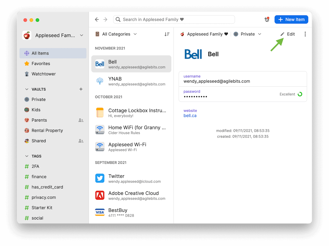 Step one of creating random security questions in 1Password 8 Step one of creating random security questions in 1Password 8