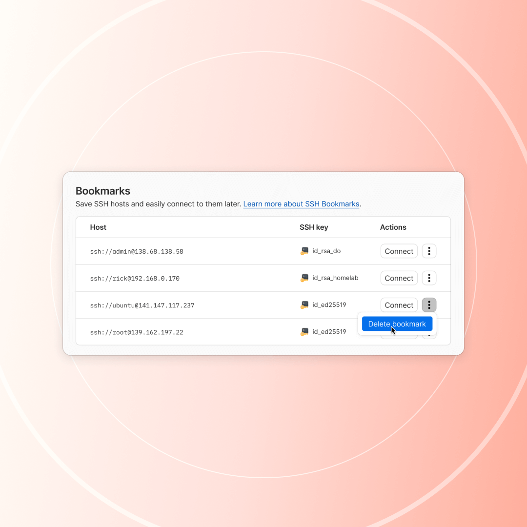 In-line static Developer SSH Bookmarks. In-line static Developer SSH Bookmarks.